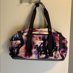 Pink and purple Lululemon duffle bag!